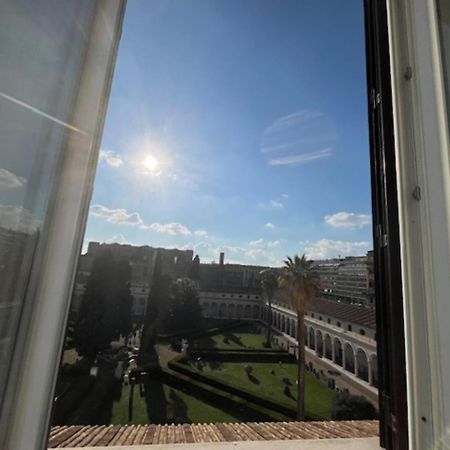 Camera X2 Con Magnifica Vista Sul Chiostro Di Michelangelo E Le Terme Di Diocleziano Rom Exterior foto